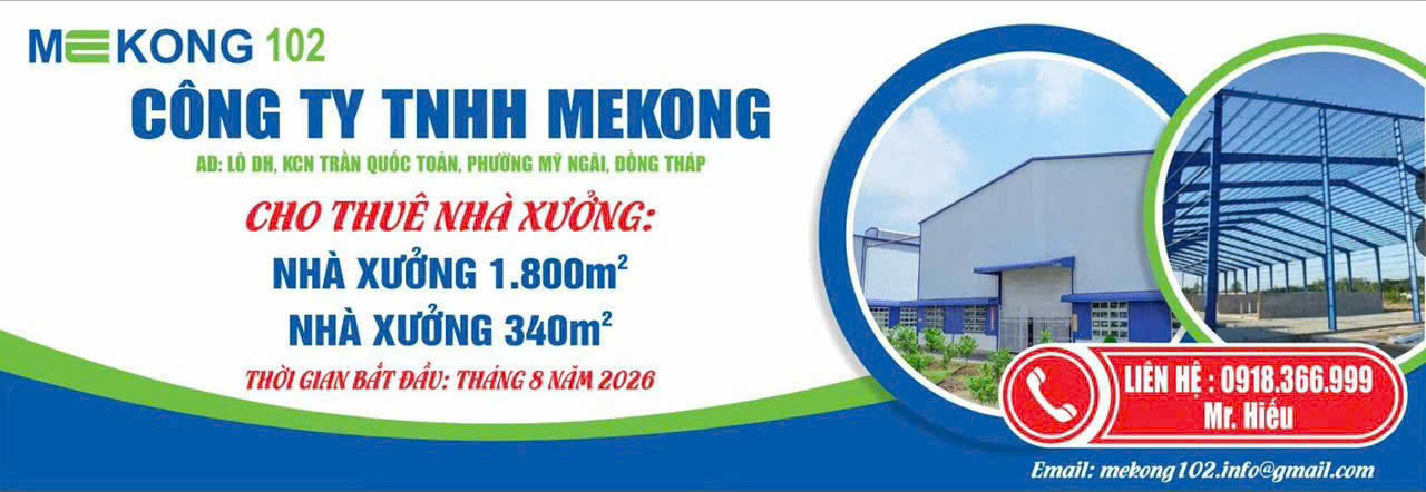 Thông số kỹ thuật nhà xưởng cho thuê tại KCN Cao Lãnh, Đồng Tháp - MEKONG 102